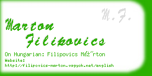 marton filipovics business card